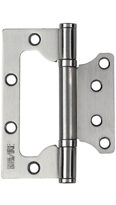 Петля накладная без врезки BUSSARE B020-U 100X75X2.5-2BB-1SC Хром матовый