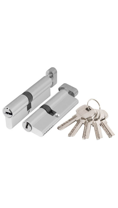 Цилиндровый механизм с вертушкой AX202/100 mm (40+10+50) CP хром 5 кл. Цилиндровый механизм с вертушкой AX202/100 mm (40+10+50) CP хром 5 кл.
