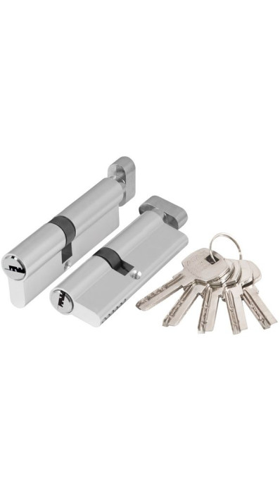 Цилиндровый механизм с вертушкой AX202/100 mm (45+10+45) CP хром 5 кл. Цилиндровый механизм с вертушкой AX202/100 mm (45+10+45) CP хром 5 кл.