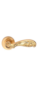 Ручка дверная на круглой накладке ARCHIE GENESIS FLOR S. GOLD (20G) матовое золото