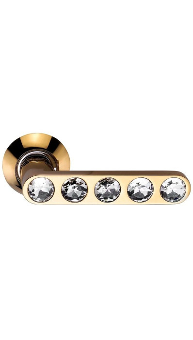 Ручка дверная фалевая на круглой накладке SILLUR 200 P.GOLD/CRYSTAL золото/кристаллы Ручка дверная фалевая на круглой накладке SILLUR 200 P.GOLD/CRYSTAL золото/кристаллы