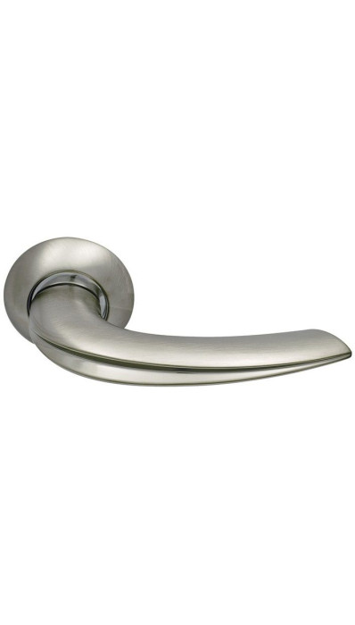 Ручка дверная фалевая на круглой накладке SILLUR 120 S.CHROME/P.CHROME матовый хром / хром