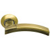 Ручка дверная фалевая на круглой накладке SILLUR 132 S.GOLD/BR матовое золото/античная бронза