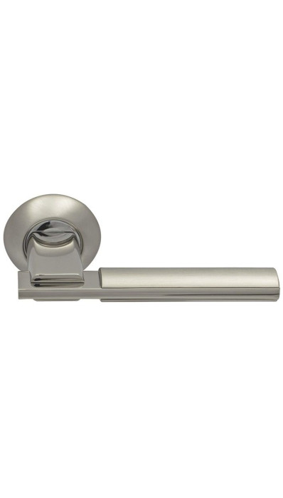 Ручка дверная фалевая на круглой накладке SILLUR 94A S.CHROME/P.CHROME матовый хром / хром
