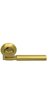 Ручка дверная фалевая на круглой накладке SILLUR 94A S.GOLD/P.GOLD матовое золото / золото