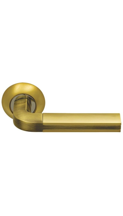 Ручка дверная фалевая на круглой накладке SILLUR 96 S.GOLD/BR матовое золото / античная бронза