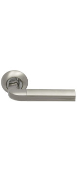 Ручка дверная фалевая на круглой накладке SILLUR 96 S.CHROME/P.CHROME матовый хром / хром