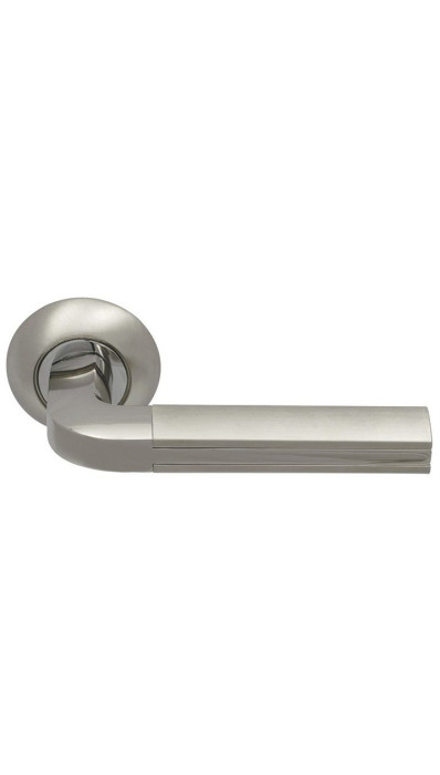 Ручка дверная фалевая на круглой накладке SILLUR 96 S.CHROME/P.CHROME матовый хром / хром Ручка дверная фалевая на круглой накладке SILLUR 96 S.CHROME/P.CHROME матовый хром / хром