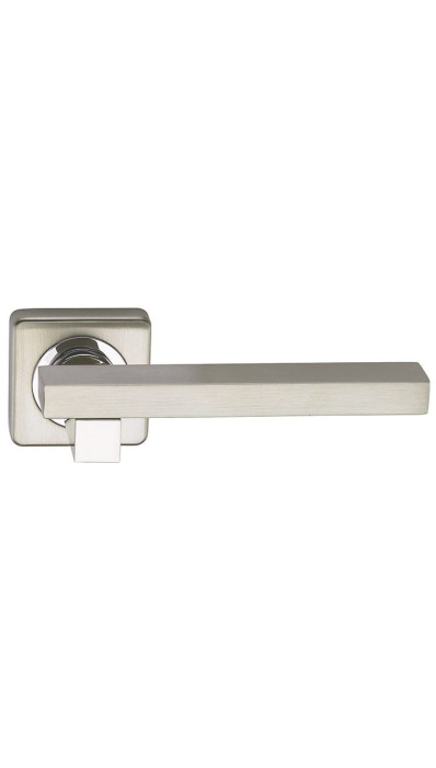 Ручка дверная фалевая на квадратной накладке SILLUR C92 S.CHROME/P.CHROME матовый хром / хром