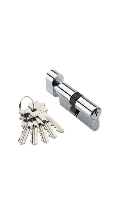 Цилиндр ключ-ключ ADDEN BAU CYL 5-60 KEY CHROME Хром