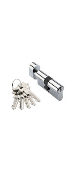 Цилиндр ключ-завёртка ADDEN BAU CYL 5-60 KNOB CHROME Хром