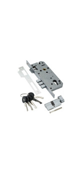 Замок врезной с цилиндром ADDEN BAU LOCK 4585 5-60B D CHROME Хром