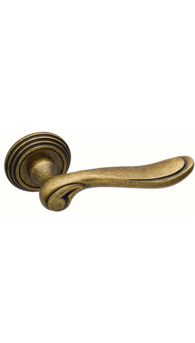 Дверная ручка на круглой розетке ADDEN BAU Isola V209 Aged bronze состаренная бронза