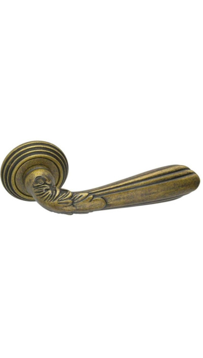 Дверная ручка на круглой розетке ADDEN BAU Fiore V207 Aged bronze состаренная бронза
