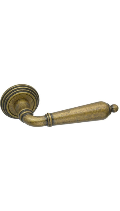 Дверная ручка на круглой розетке ADDEN BAU Pomolo V203 Aged bronze состаренная бронза