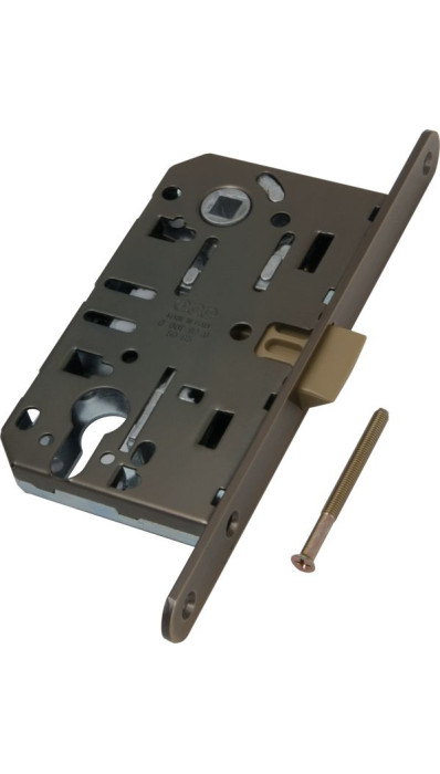 B01103.50.12 Замок межкомнатный (тех. упак.) под цилиндр AGB MEDIANA EVOLUTION (ант. бронза)
