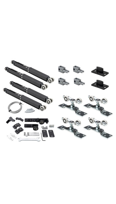 Раздвижная система K.Sistem SET-50 Telescopic+4 Soft телескопического открывания 2х дверей до 50 кг + профиль 3м