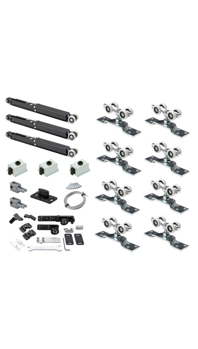 K.Sistem SET-80 Telescopic+3 Soft раздвижная система телескопического открывания 3х дверей до 80 кг + профиль 3м