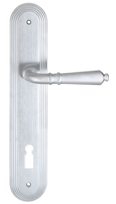 Дверная ручка Extreza PETRA (Петра) 304 на планке PL05 KEY матовый хром F05