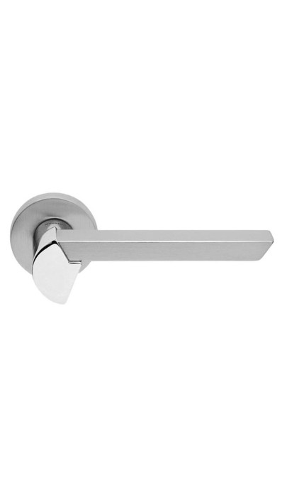 Ручка дверная на круглой розетке MANDELLI 1151 SPY 26/MB матовый хром/черный