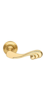 Ручка дверная на круглой розетке MANDELLI 1121 SOFT 04/03 матовое золото/золото