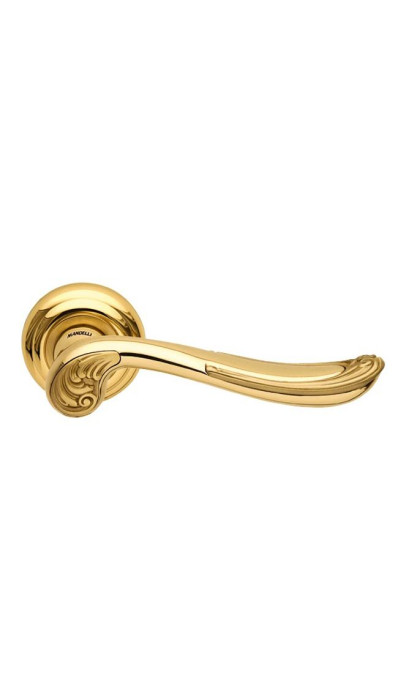 Ручка дверная на круглой розетке MANDELLI 1021 LORD 03 золото