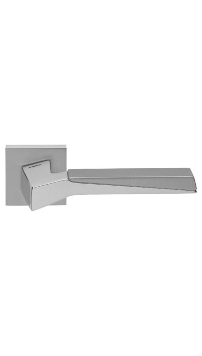 Ручка дверная на квадратной розетке MANDELLI 1261 CUBIC 26/26D хром/матовый хром