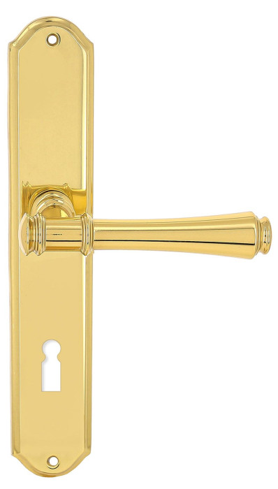 Дверная ручка Extreza PIERO (Пиеро) 326 на планке PL01 KEY полированная латунь F01