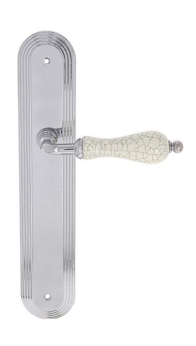Дверная ручка Extreza DANA CRACKLE (Дана кракле) 306 на планке PL05 полированный хром F04