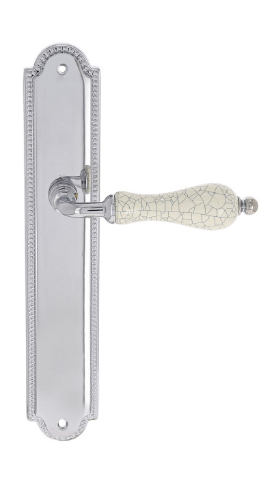 Дверная ручка Extreza DANA CRACKLE (Дана кракле) 306 на планке PL03 полированный хром F04