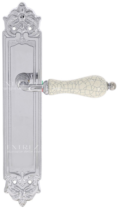 Дверная ручка Extreza DANA CRACKLE (Дана кракле) 306 на планке PL02 полированный хром F04