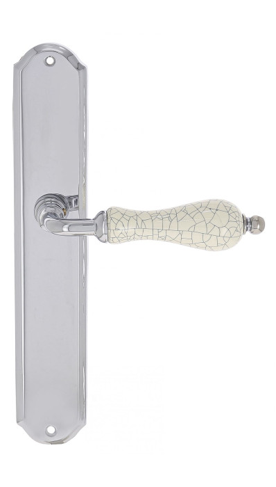Дверная ручка Extreza DANA CRACKLE (Дана кракле) 306 на планке PL01 полированный хром F04