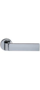 Дверная ручка Extreza Hi-tech SLIM SOUND (Саунд) 106 на круглой розетке R12 полированный хром F04