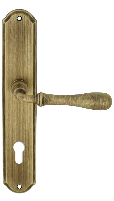 Дверная ручка Extreza CARRERA (Каррера) 321 на планке PL01 CYL матовая бронза F03 Дверная ручка Extreza CARRERA (Каррера) 321 на планке PL01 CYL матовая бронза F03