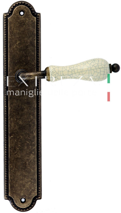 Дверная ручка Extreza DANA CRACKLE (Дана Кракле) 306 на планке PL03 античная бронза F23