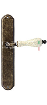 Дверная ручка Extreza DANA CRACKLE (Дана Кракле) 306 на планке PL01 античная бронза F23
