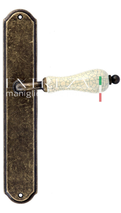 Дверная ручка Extreza DANA CRACKLE (Дана Кракле) 306 на планке PL01 античная бронза F23