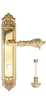 Дверная ручка Extreza GRETA (Грета) 302 на планке PL02 WC полированная латунь F01