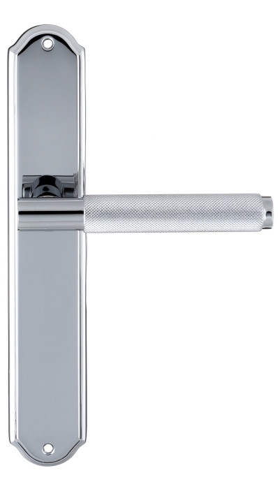 Дверная ручка Extreza TUBA 126 на планке PL01 полированный хром F04 Дверная ручка Extreza TUBA 126 на планке PL01 полированный хром F04