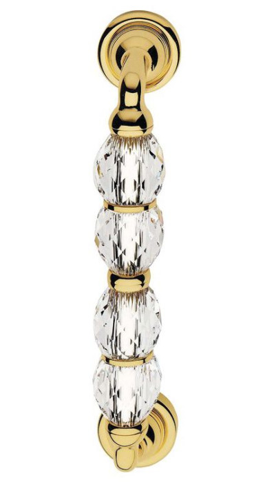Ручка дверная скоба Linea Cali CRYSTAL 830 MN OZ золото 24K глянцевое (240 мм)
