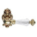 Дверная ручка LINEA CALI на фигурной розетке NINFA CRYSTAL 1542 RO 015 OF золото французское, матовое