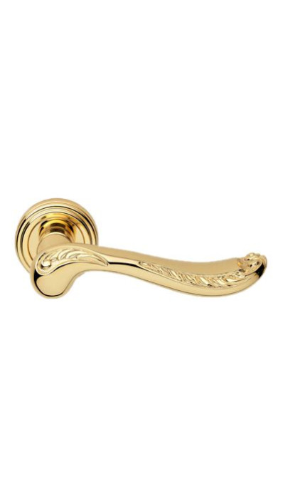 Дверная ручка LINEA CALI на круглой розетке LADY 1390 RO 011 OZ золото 24K глянцевое