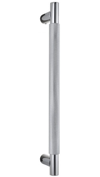 Ручка дверная скоба Extreza Hi-Tech TUBA (Туба) 126 (высота 350 мм, межос. 300 мм) полированный хром F04