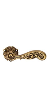 Дверная ручка LINEA CALI на фигурной розетке ROCOCO 1285 RO 078 PM патина матовая