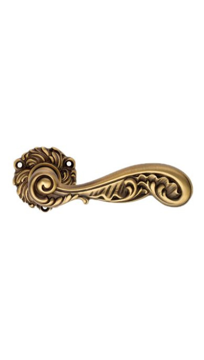 Дверная ручка LINEA CALI на фигурной розетке ROCOCO 1285 RO 078 PM патина матовая