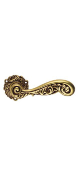 Дверная ручка LINEA CALI на фигурной розетке ROCOCO 1285 RO 078 OF золото французское, матовое