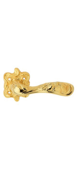 Дверная ручка LINEA CALI на фигурной розетке ARTE 1165 RO 091 OZ золото 24K глянцевое