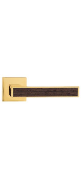 Дверная ручка LINEA CALI ZEN Wenge 1158 RO 019 на квадратной розетке OZ золото 24K глянцевое