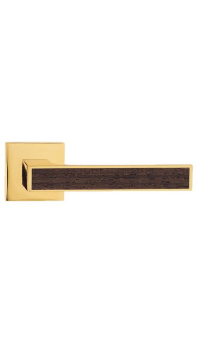 Дверная ручка LINEA CALI ZEN Wenge 1158 RO 019 на квадратной розетке OZ золото 24K глянцевое