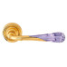 Дверная ручка LINEA CALI GEMMA 1121 RO 103 на круглой розетке OZ violet золото 24K глянцевое